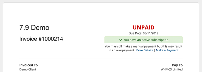 WHMCS 7.9 PayPal预防重复订阅